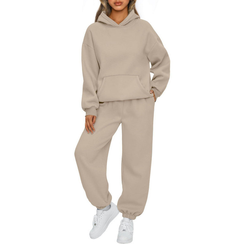 Ensemble de sweat à capuche oversize pour femmes et pantalon de jogging en polaire avec poche kangourou Echo Archiv