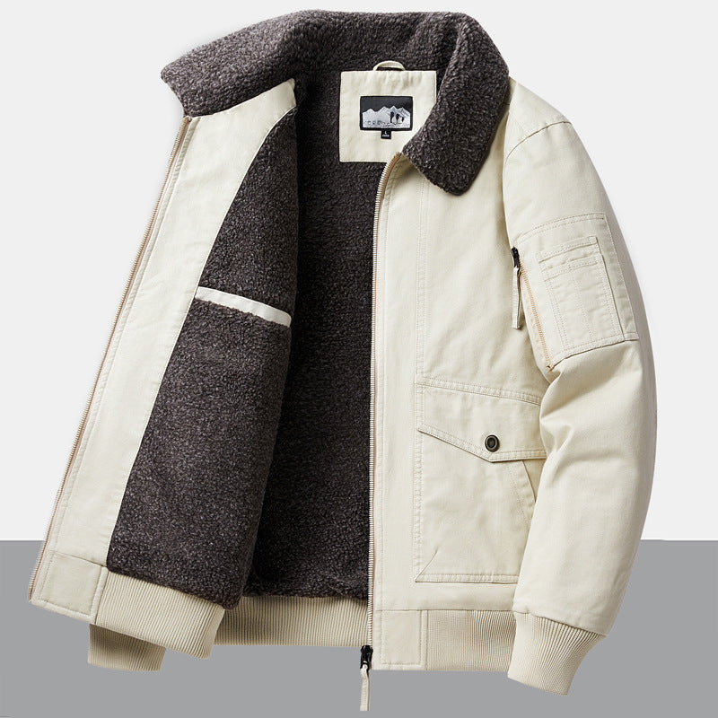 Veste utilitaire urbaine pour hommes avec doublure en fausse fourrure