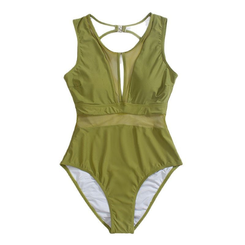 Maillot de bain une pièce sportif pour femmes avec inserts transparents Drune