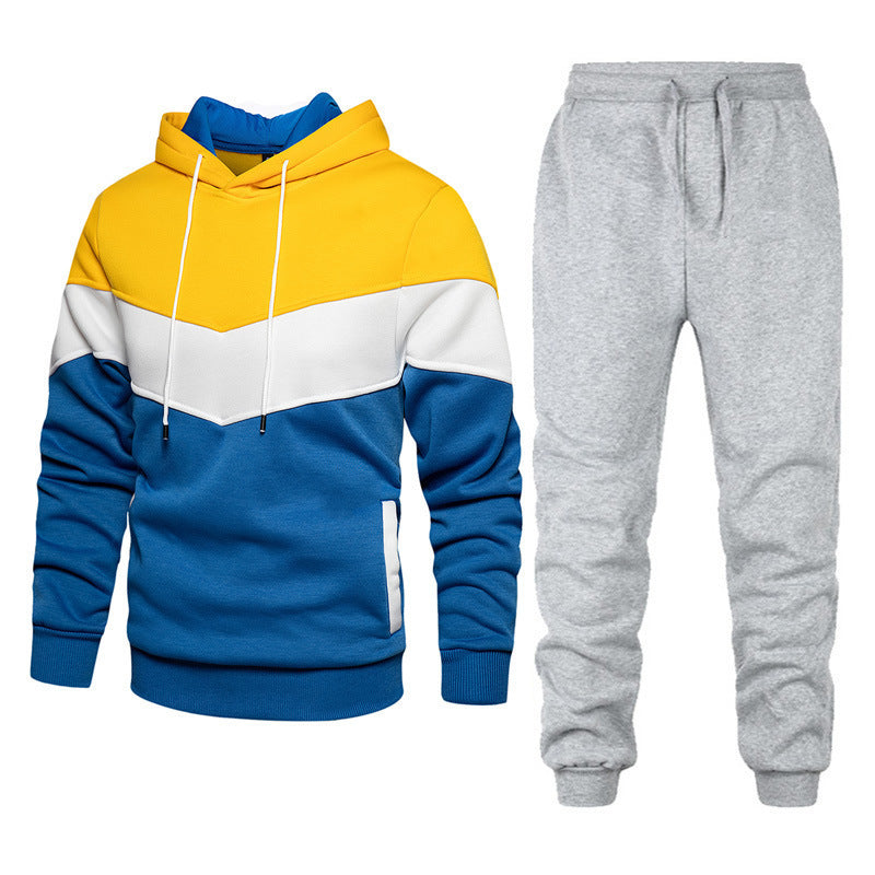 Ensemble athleisure pour hommes avec capuche en chevron, sweat à capuche en polaire et pantalon de jogging fuselé Echo Archiv