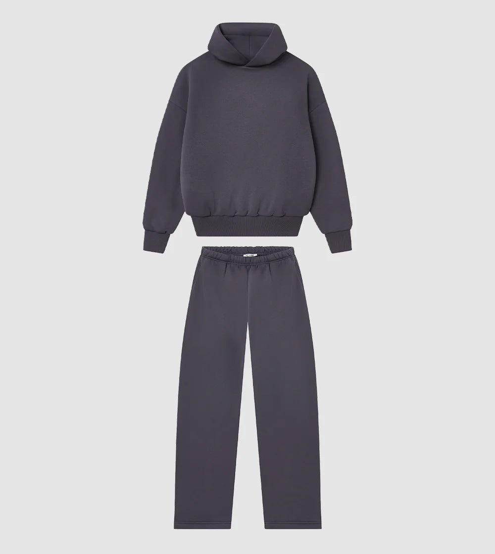 Ensemble de loungewear unisexe confortable avec col roulé haut, sweat-shirt à coupe décontractée et pantalon droit Echo Archiv