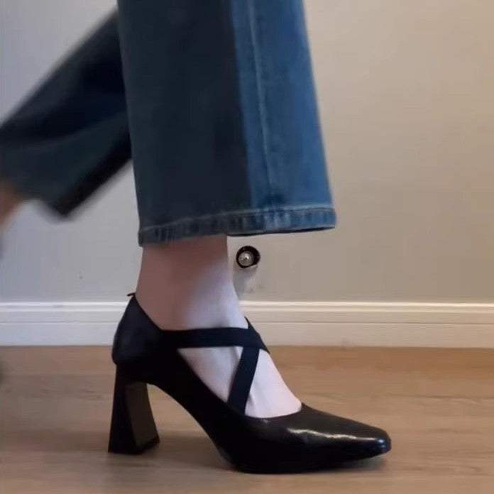 Pompes Slingback élégantes pour femmes avec un design de sangle à la mode et un confort de talon bloc R&B