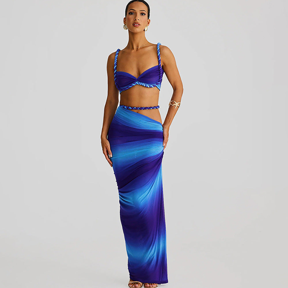 Ensemble de bikini pour femmes avec jupe portefeuille élégante R&B