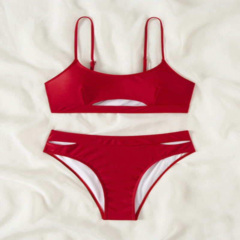 Bikini Femme à Taille Haute avec Découpes Stylées R&B