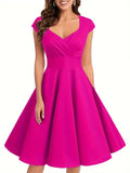 Robe midi femme avec jupe évasée et taille cintrée R&B