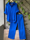 Ensemble Chemise et Pantalon en Lin Décontracté pour Femmes R&B