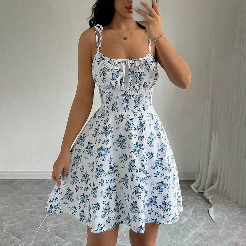 Robe d'été pour femme avec bretelles spaghetti réglables et coupe féminine Heidi-Mode