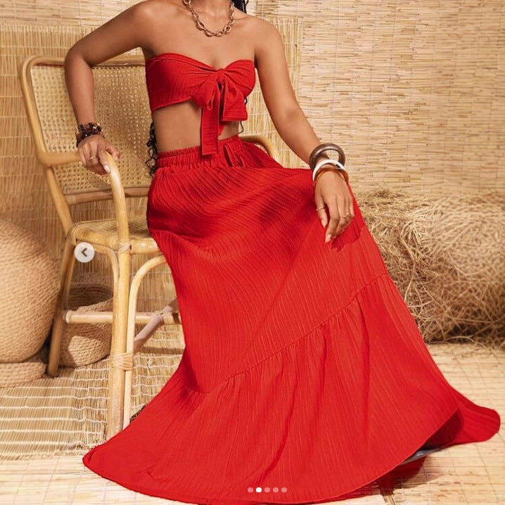 Ensemble Bandeau Femme avec Jupe Ample R&B