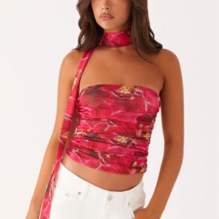Top bandeau pour femmes avec des liens raffinés Heidi-Mode