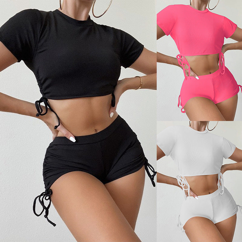 Ensemble de Top Court Sportif et Shorts pour Femmes R&B