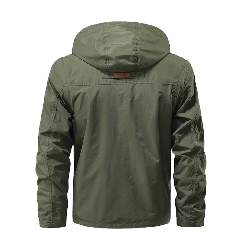 Veste de terrain multifonctionnelle pour hommes avec capuche, de nombreuses poches à rabat et zippées, ainsi qu'une membrane coupe-vent et déperlant Echo Archiv