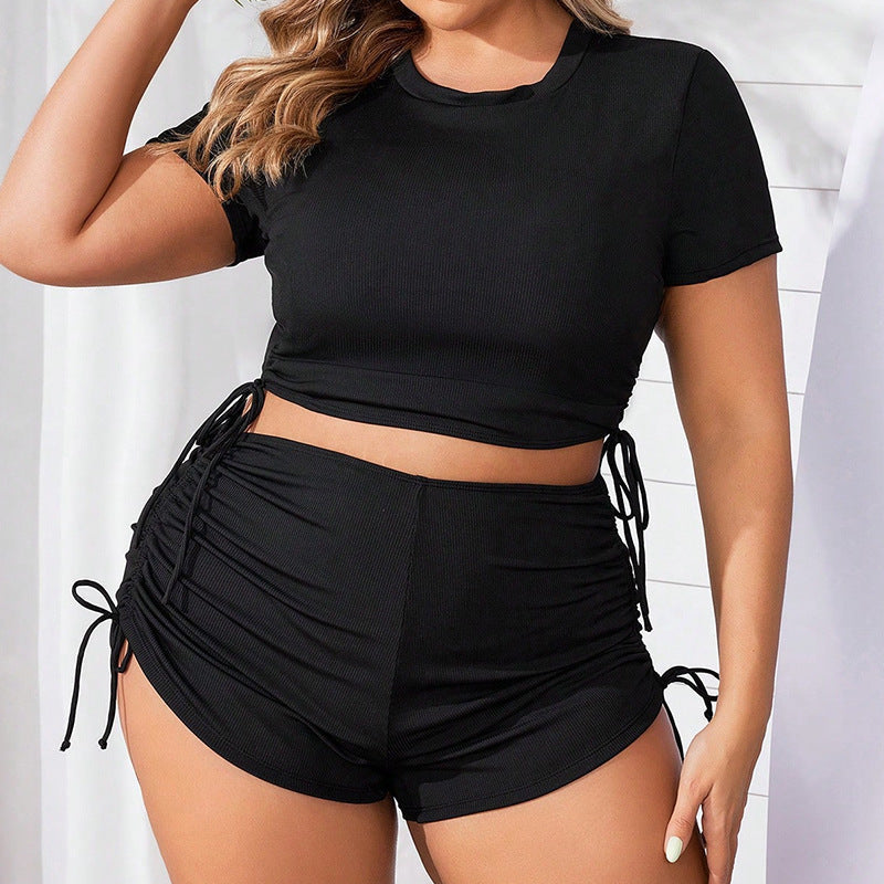 Ensemble de Crop-Top et Shorts Sportifs pour Femmes R&B