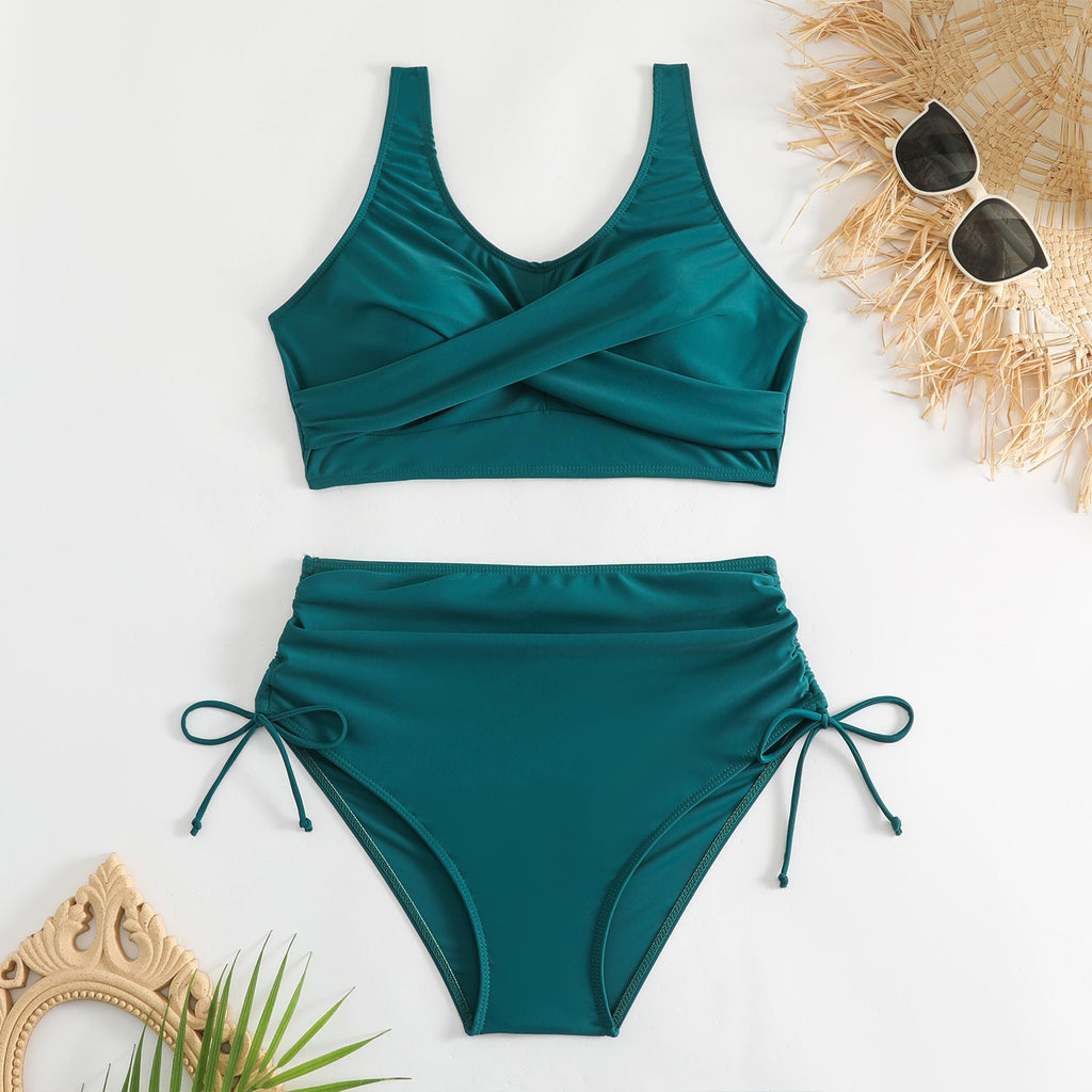 Ensemble de bikini taille haute pour femmes avec bretelles réglables R&B