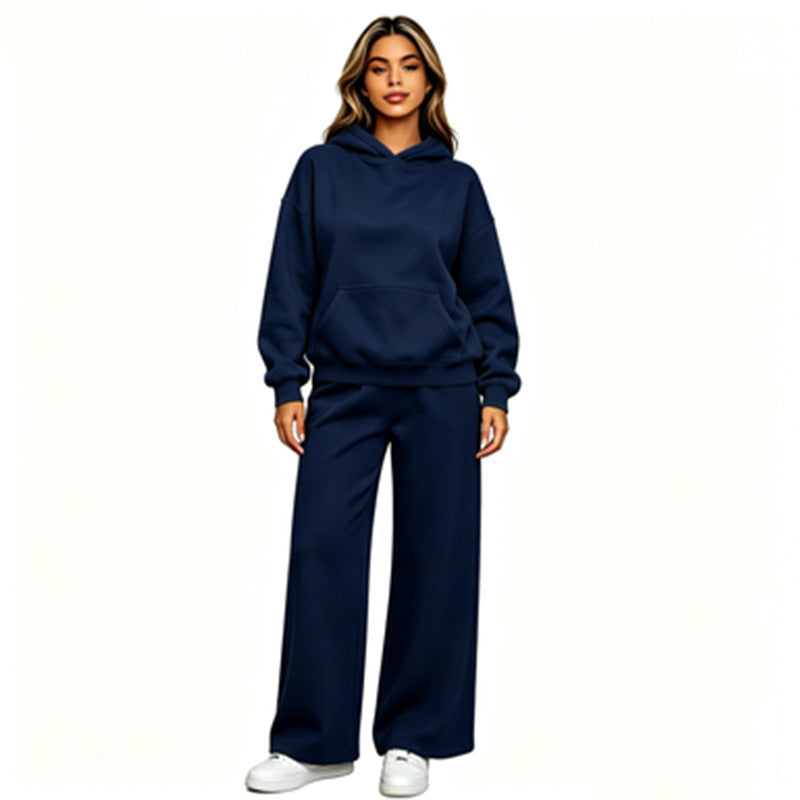 Sweat à capuche décontracté pour femmes avec pantalons larges Echoarchiv