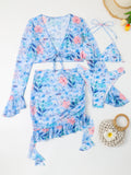 Ensemble de plage pour femmes en trois pièces avec design floral Echo Archiv