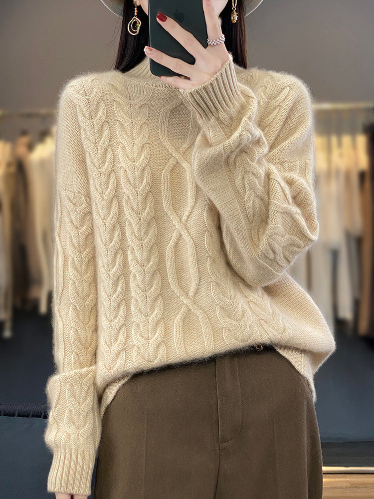 Pull oversized pour femmes avec col rond
