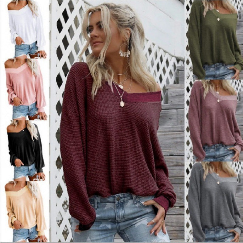Pull en maille à motifs pour femmes avec décolleté large et coupe oversize Echo Archive
