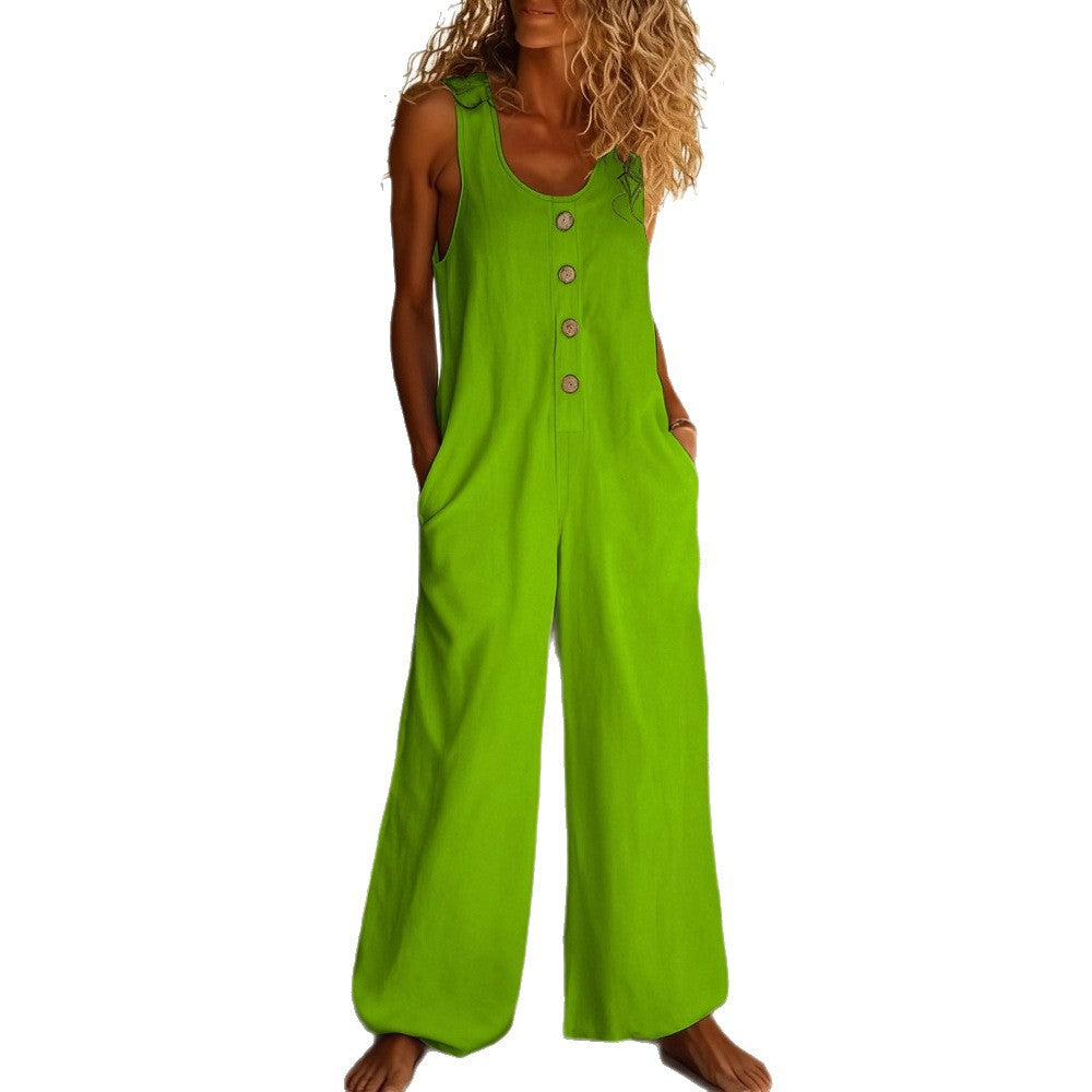 Combinaison pour femmes avec motif floral et détails en boutons R&B
