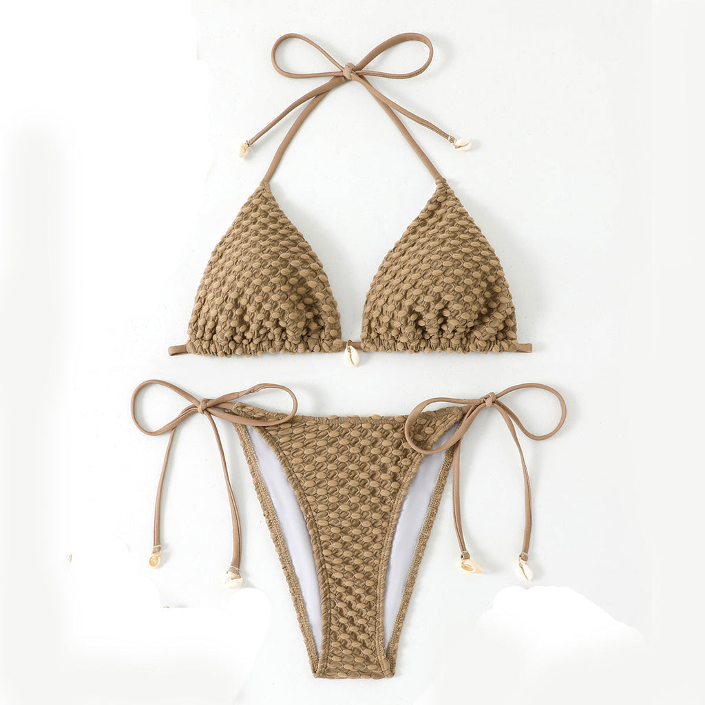 Bikini triangle pour femmes en crochet structuré R&B