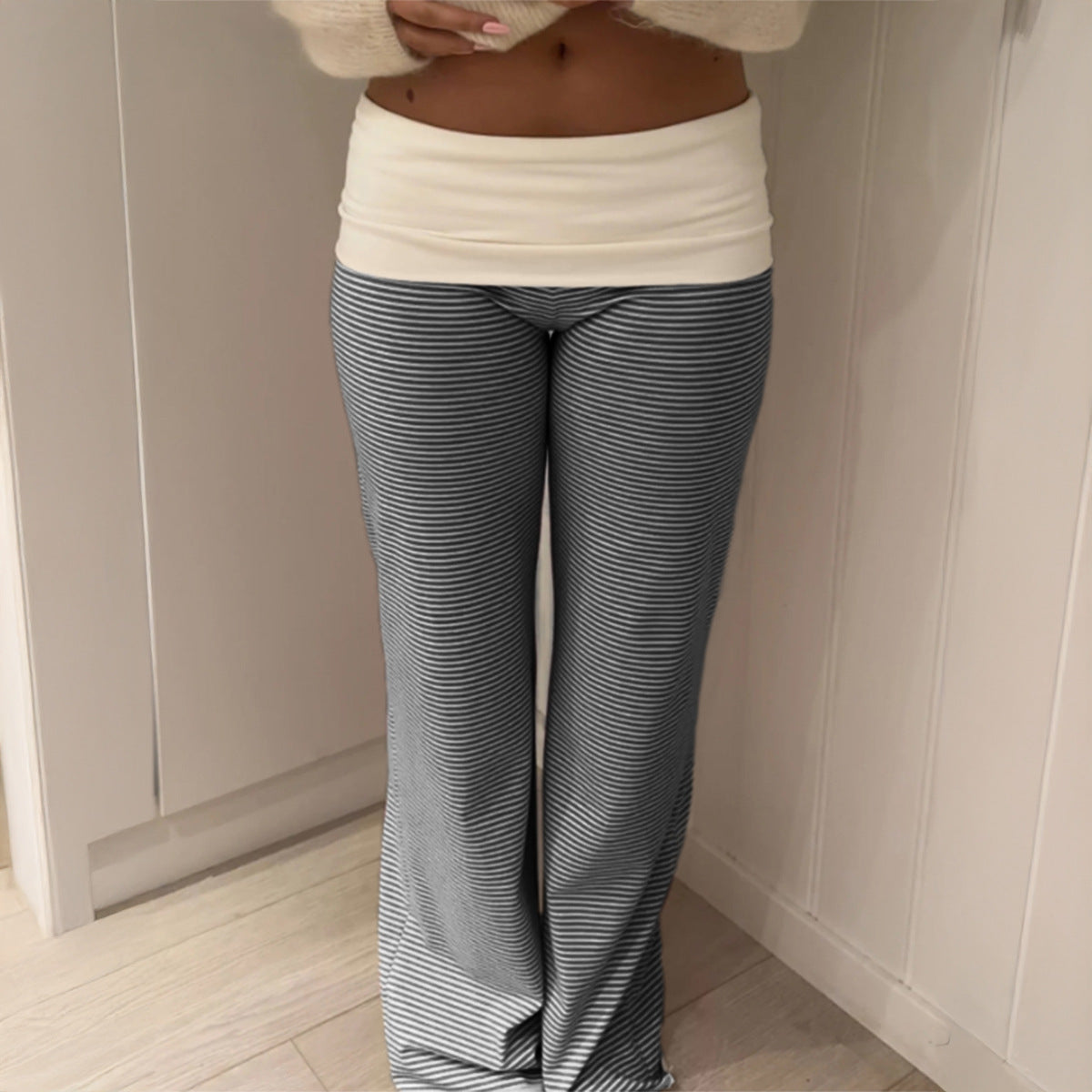 Pantalon lounge Palazzo pour femmes à taille haute et en tissu élastique Comfort-Stretch Echo Archiv
