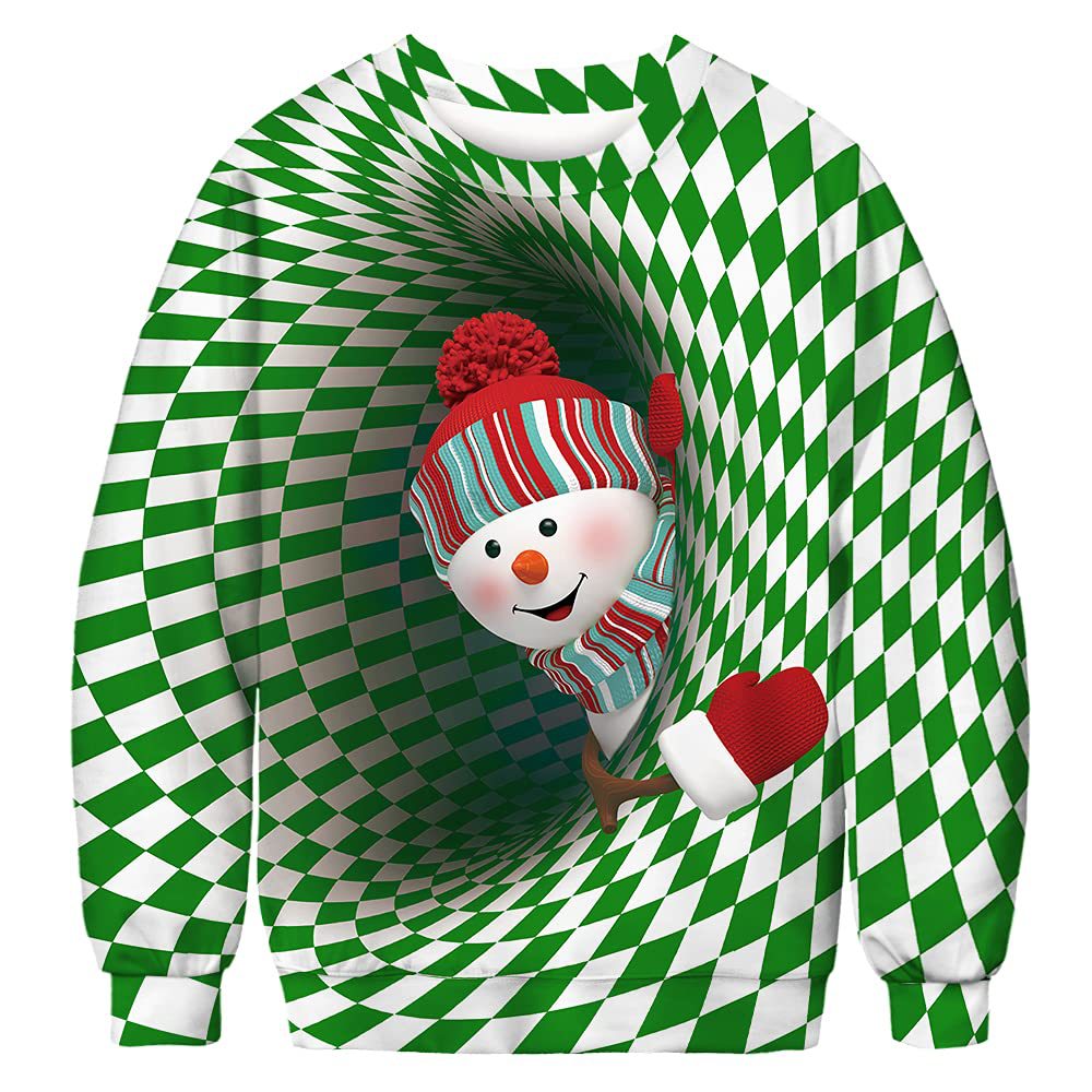 Sweat-shirt de Noël amusant pour femmes avec un motif unique de renne Echoarchiv