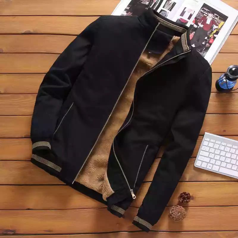 Veste à col montant thermo pour hommes avec doublure en teddy doux, bords contrastés élastiques et poches zippées dissimulées Echo Archiv