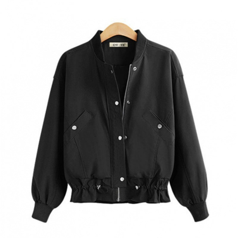 Veste bomber oversize pour femmes avec cordon de serrage, fermeture à boutons-pression et poches plaquées Echo Archive