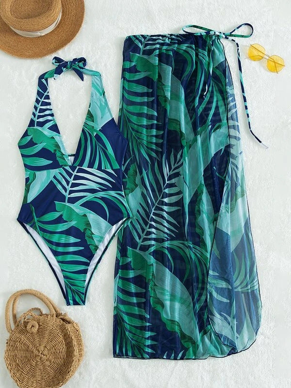 Maillot de bain élégant pour femmes avec motifs floraux et sarong assorti Echo Archiv
