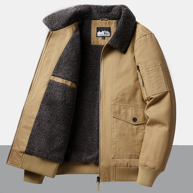 Veste utilitaire urbaine pour hommes avec doublure en fausse fourrure