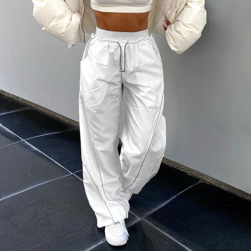 Pantalon de sport ample pour femmes avec cordon de serrage, design de coutures contrastées et cordons ajustables Echo Archiv