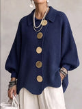 Cardigan femme oversize à col boutonné en maille côtelée