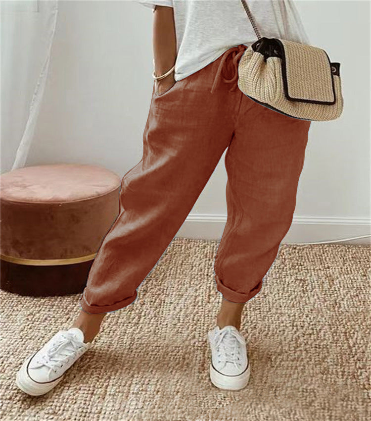 Pantalons Harem en Damenschalotte avec broderie florale Echoarchiv