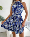 Robe Mini Florale Avec Encolure Arrondie Pour Femmes | Idéale Pour Les Journées D’Été Et Occasions