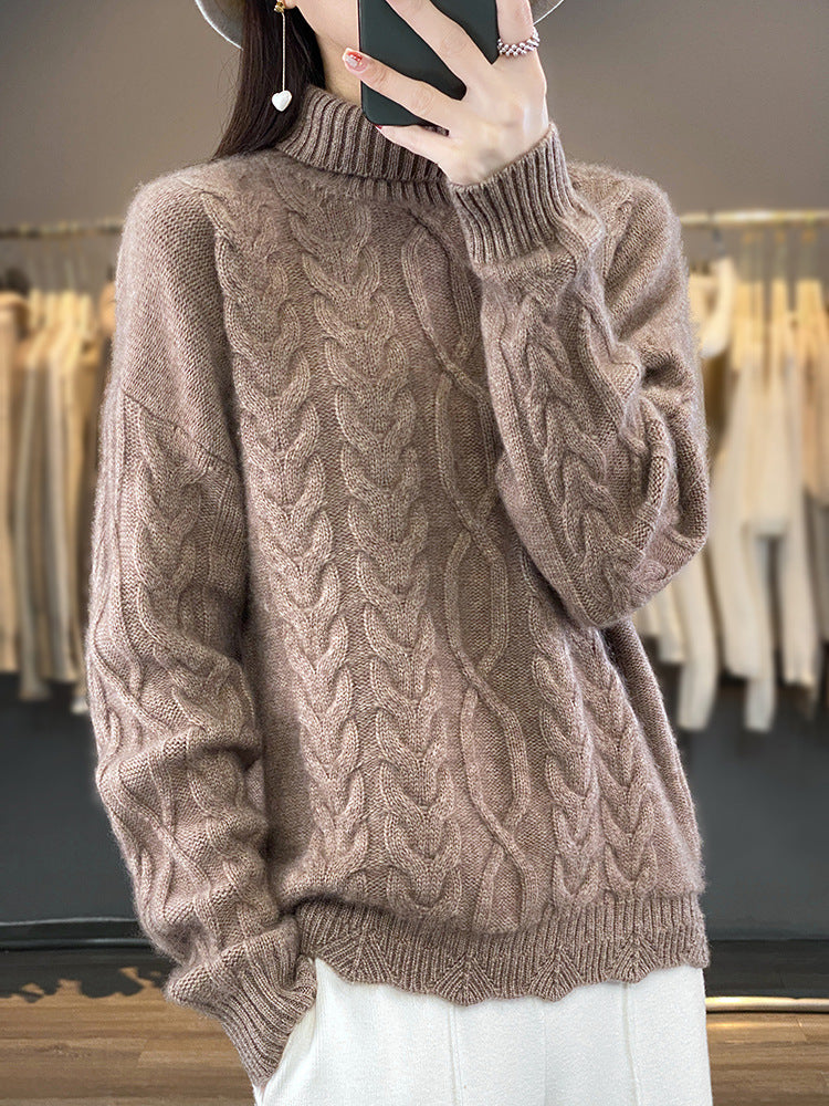 Pull oversized pour femmes avec col rond