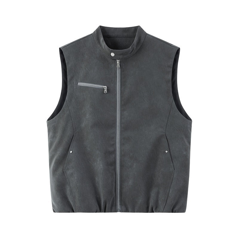 Gilet en cuir stylé pour hommes