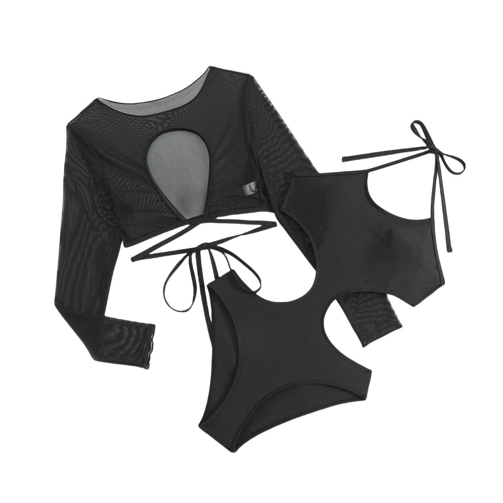 Ensemble bikini crop-top pour femmes avec une élégante surchemise R&B