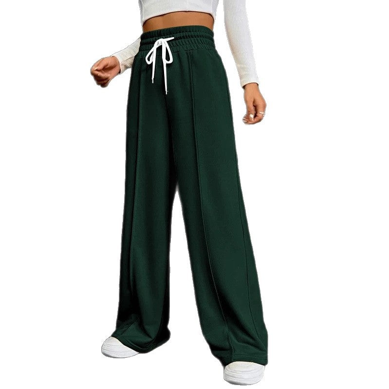 Pantalon jogging palazzo taille haute large pour femmes avec cordon de serrage et plis Echo Archiv