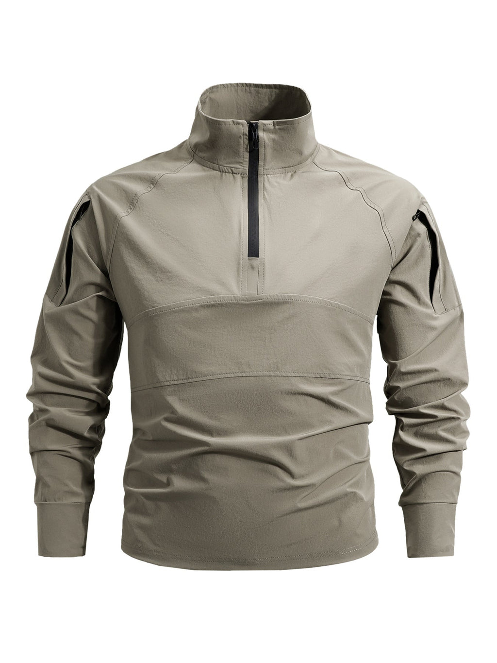 Pull-over tactique Halfzip pour hommes avec col montant, fermeture éclair cachée et poches sur les manches Echo Archiv