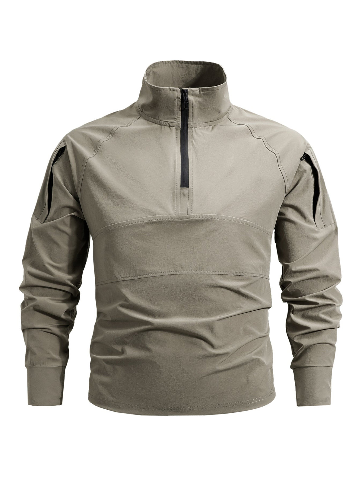 Pull-over tactique Halfzip pour hommes avec col montant, fermeture éclair cachée et poches sur les manches Echo Archiv