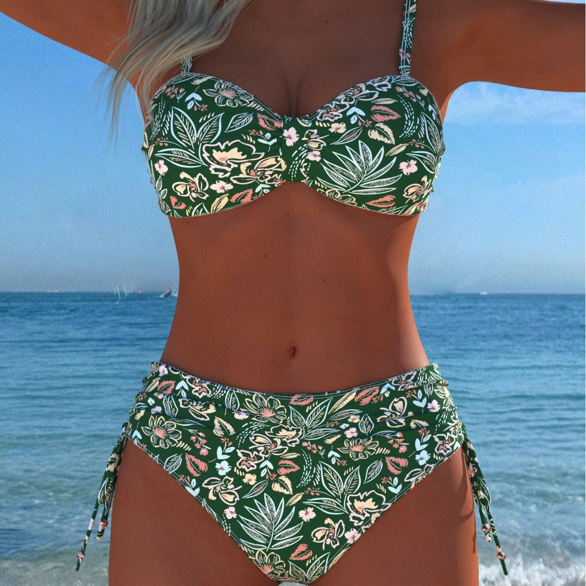 Ensemble de bikini pour femmes avec haut balconnet élégant et culotte taille haute tendance R&B