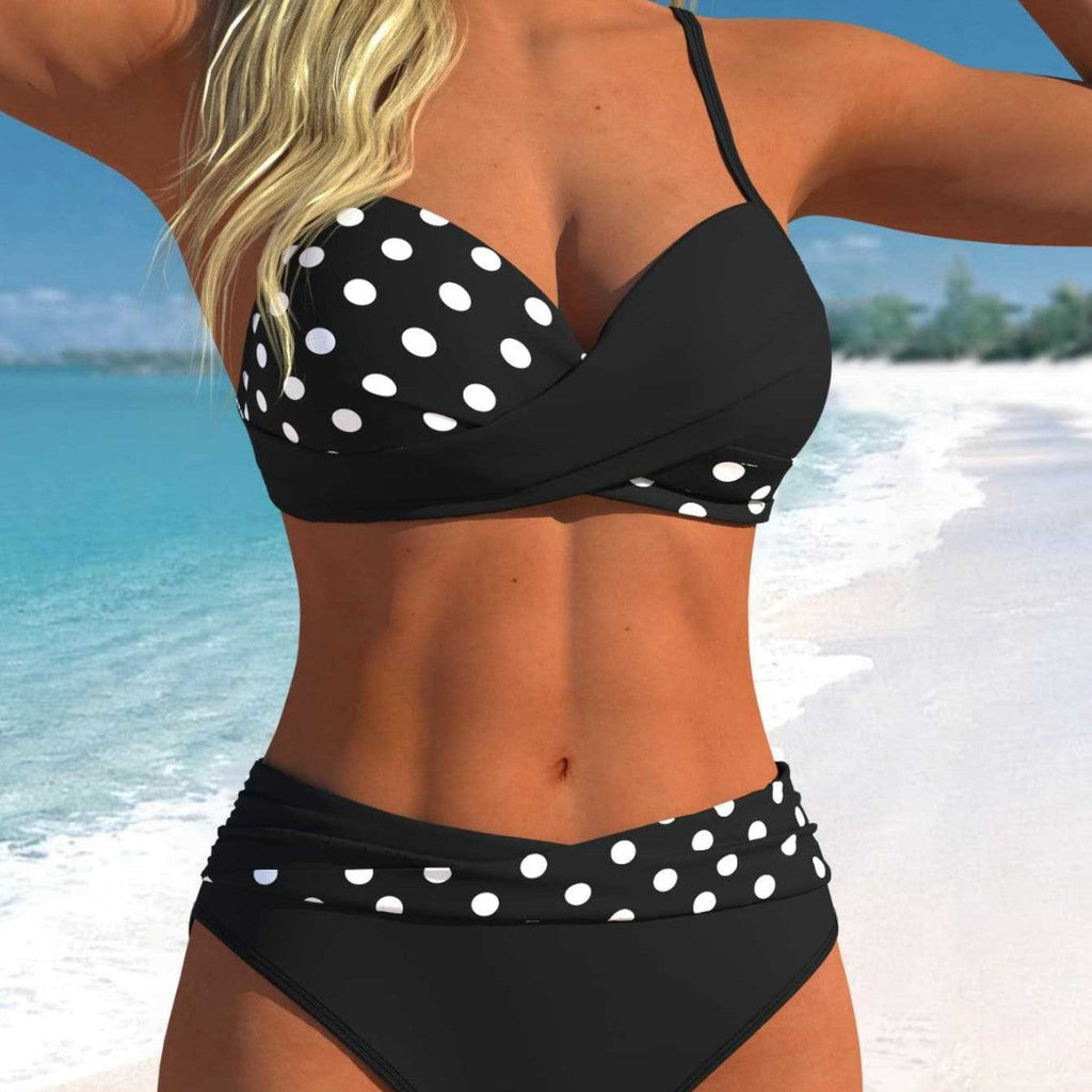 Ensemble de bikini pour femmes avec haut court et taille haute R&B