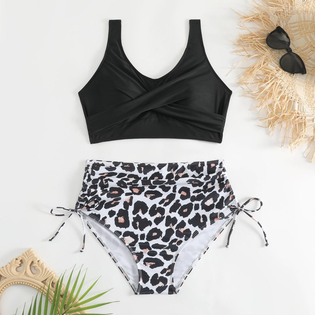 Ensemble de bikini taille haute pour femmes avec bretelles réglables R&B
