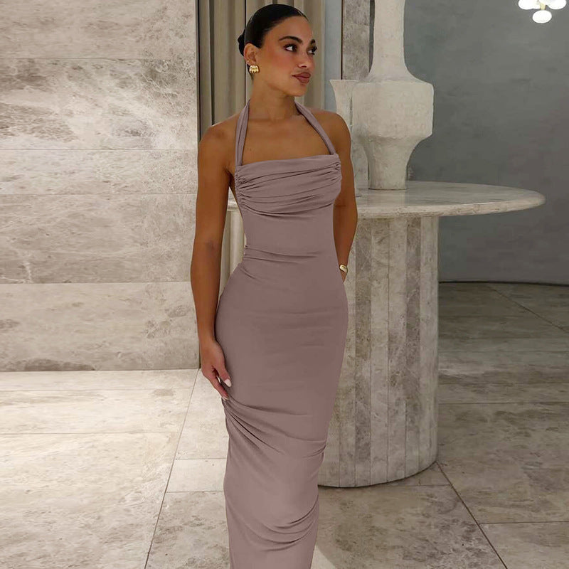 Robe maxi sans bretelles pour femmes avec drapé élégant Heidi-Mode