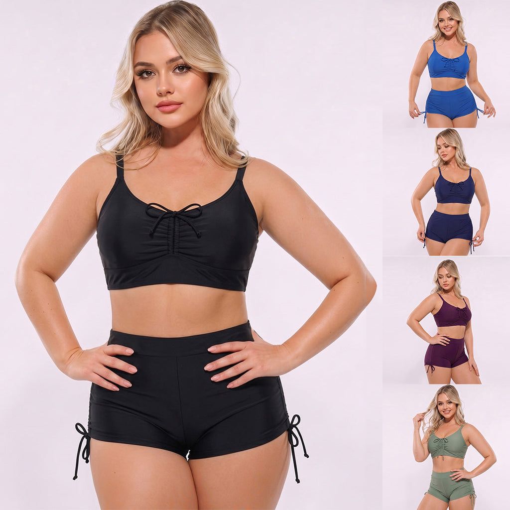 Ensemble de tankini pour femmes à taille haute avec bretelles réglables et fronces Echo Archiv