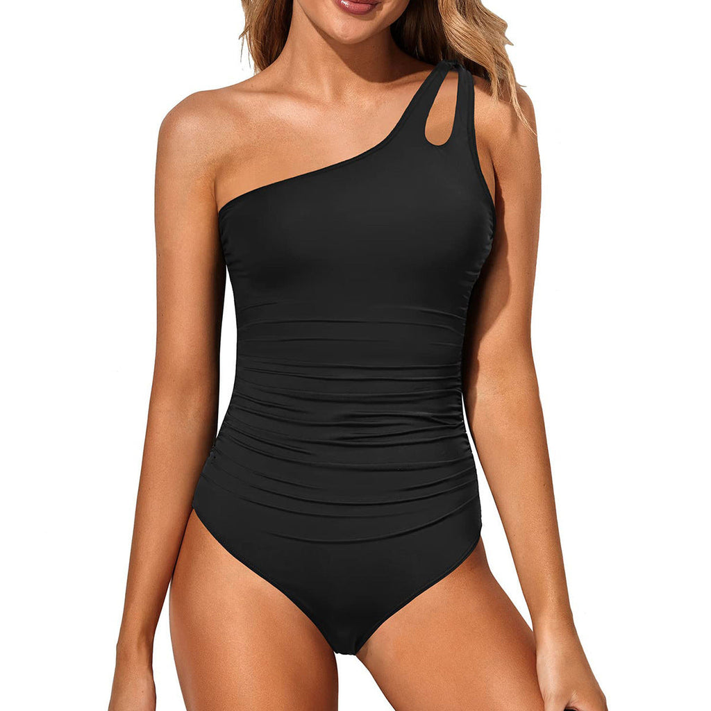 Maillot de bain une pièce asymétrique élégant pour femmes R&B