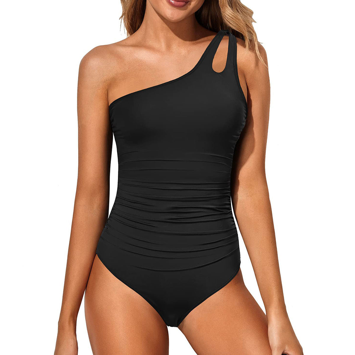 Maillot de bain une pièce asymétrique élégant pour femmes R&B