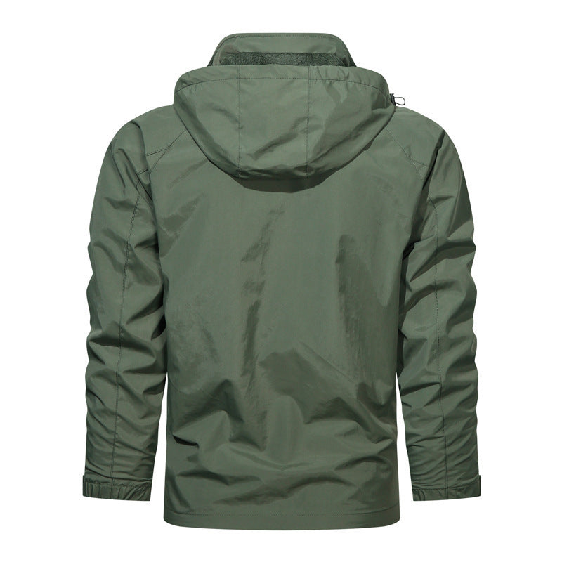 Veste de transition légère pour hommes, déperlant, avec capuche et poches zippées fonctionnelles Echo Archiv