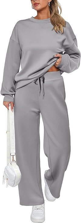 Ensemble de lounge pour femmes en French-Terry à deux pièces avec pull à col rond oversize et jogger taille haute Echo Archiv