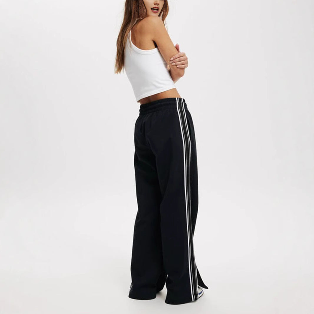 Pantalon de loisirs confortable pour femmes avec des rayures à la mode R&B