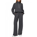 Ensemble de lounge pour femmes en deux parties avec demi-zip, col montant et pantalon palazzo ample Echoarchiv